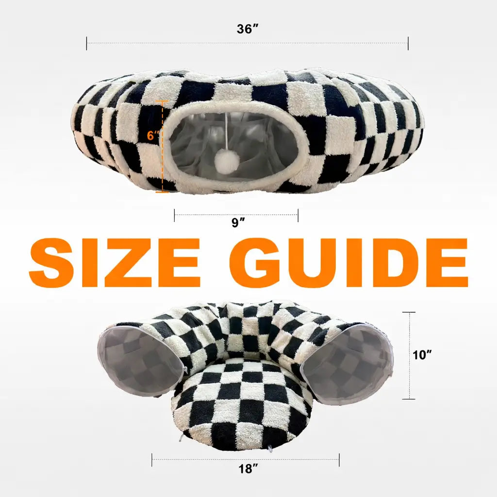 Mizusu Cat Tunnel Bed Cozy Comfort for Cats & Small Dogs Versatile 2-In-1 Play Area with Washable Cushion round Pet Play Toy for Kitten Puppy Rabbit Peekaboo Cave