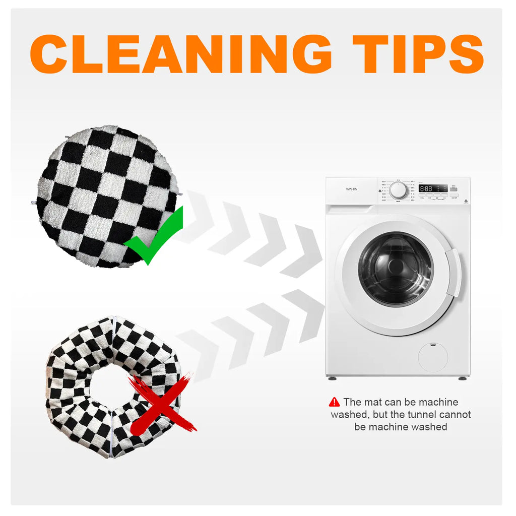 Mizusu Cat Tunnel Bed Cozy Comfort for Cats & Small Dogs Versatile 2-In-1 Play Area with Washable Cushion round Pet Play Toy for Kitten Puppy Rabbit Peekaboo Cave